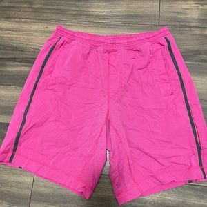Lululemon Mens Pace Breaker Lined Short in Hot Pink